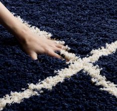 Modern Handknotted Shaggy Home Rug